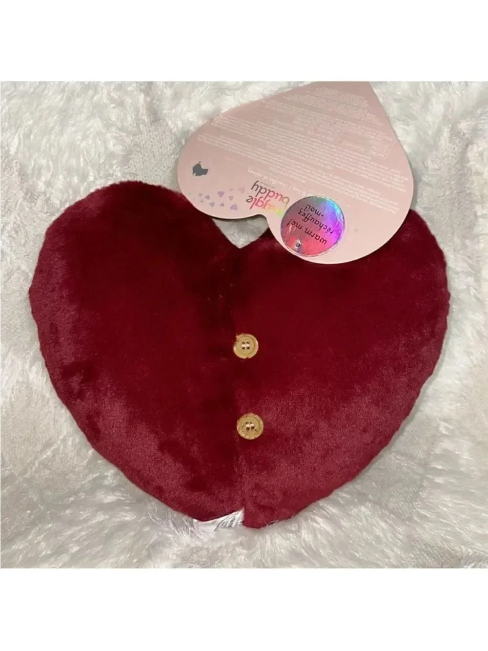 Snuggle Buddies Warm Me I’m Yours Dark Red Heart Removable Heatable Belly